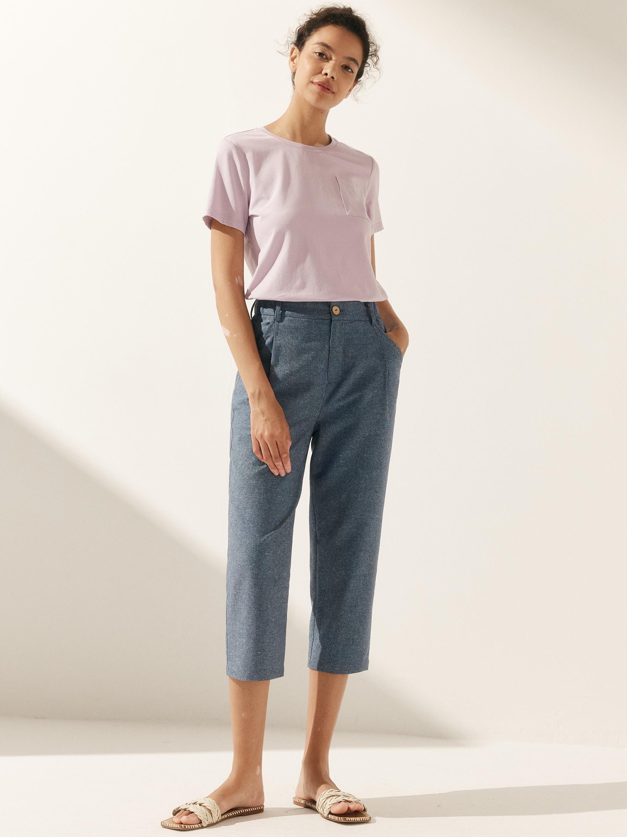 Linen Easy Elastic Waist Pants
