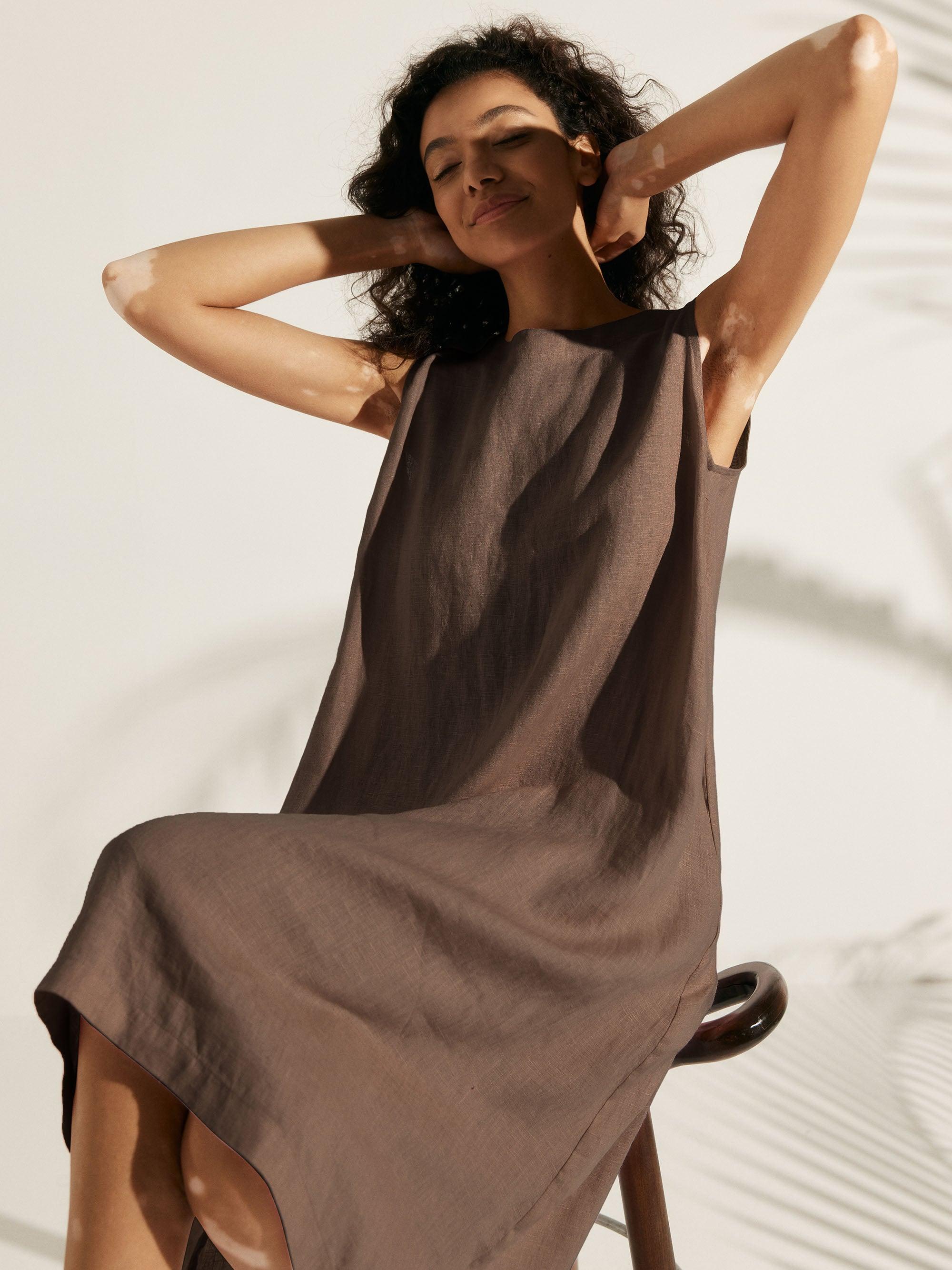 100% Linen Lightweight Sleeveless Dress SIENNA