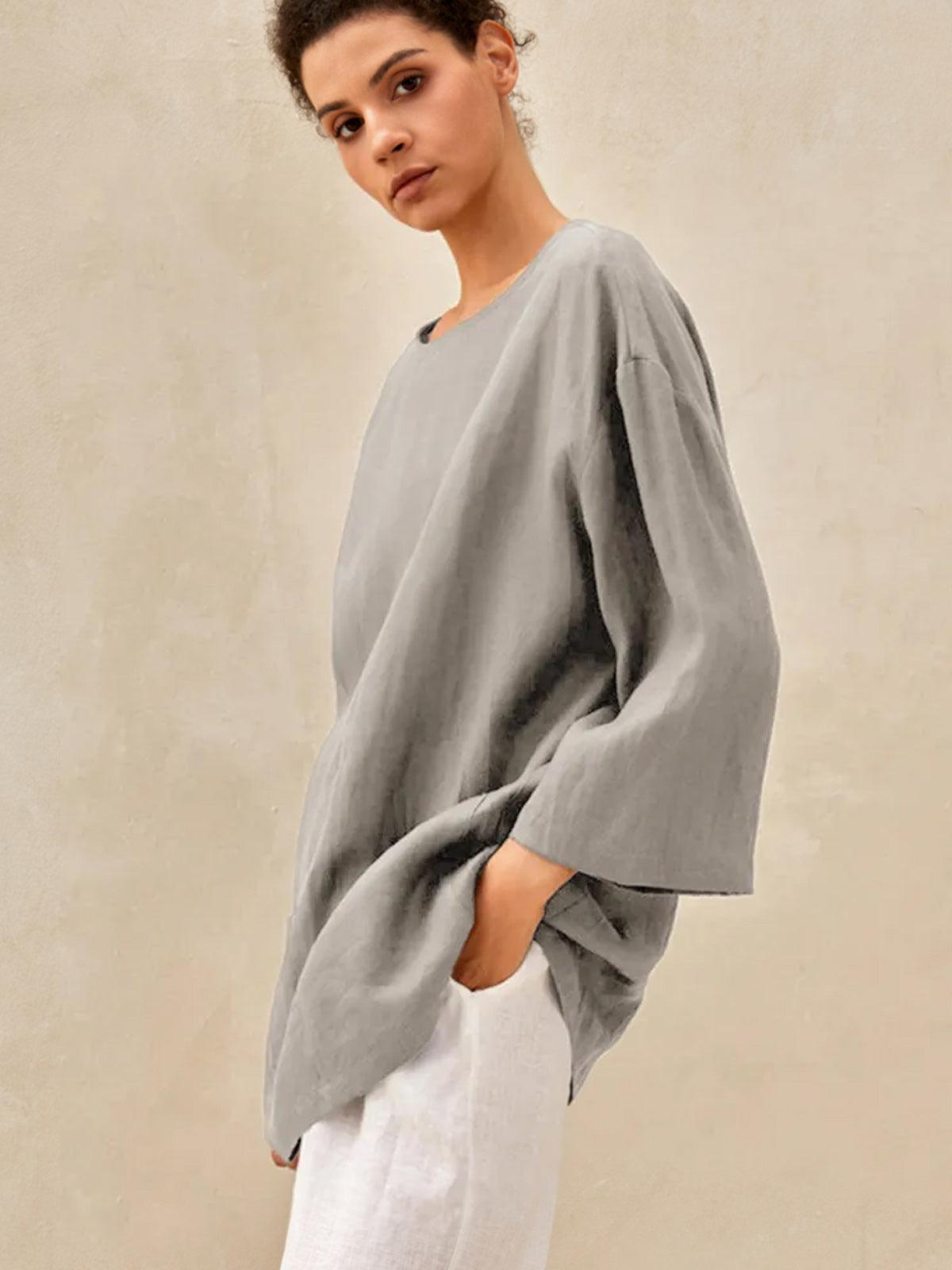 100% Linen Loose Long Shirt LILY