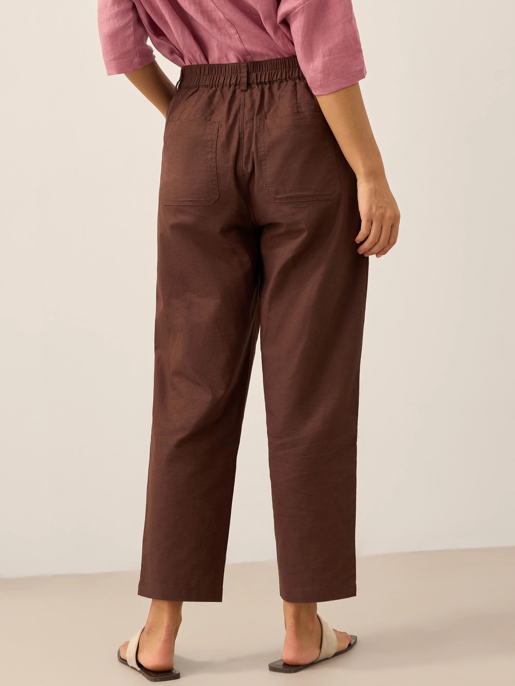 Linen Simple Button Fly Trousers HEIDI