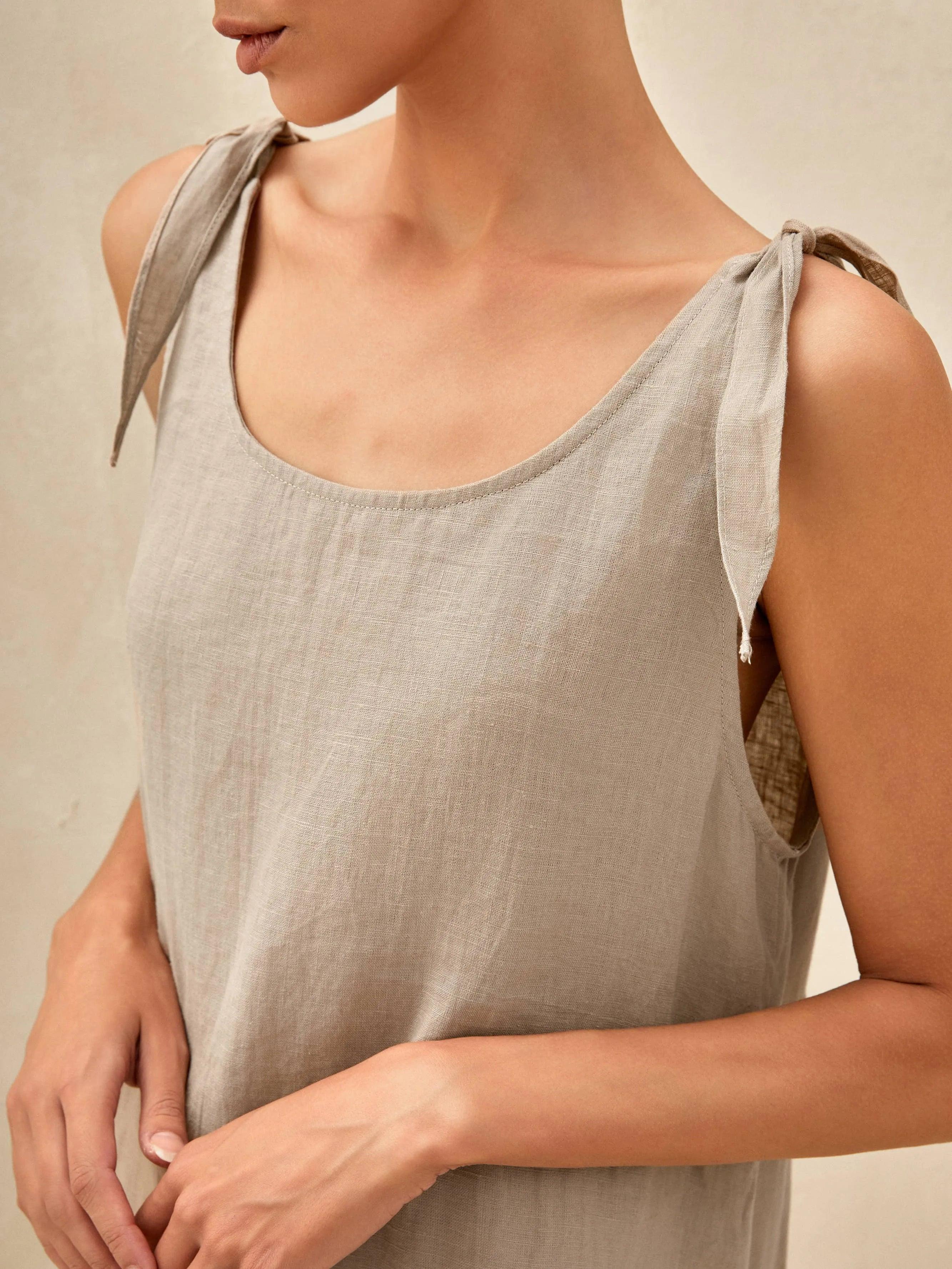 100% Linen Camisole Dress QEARL