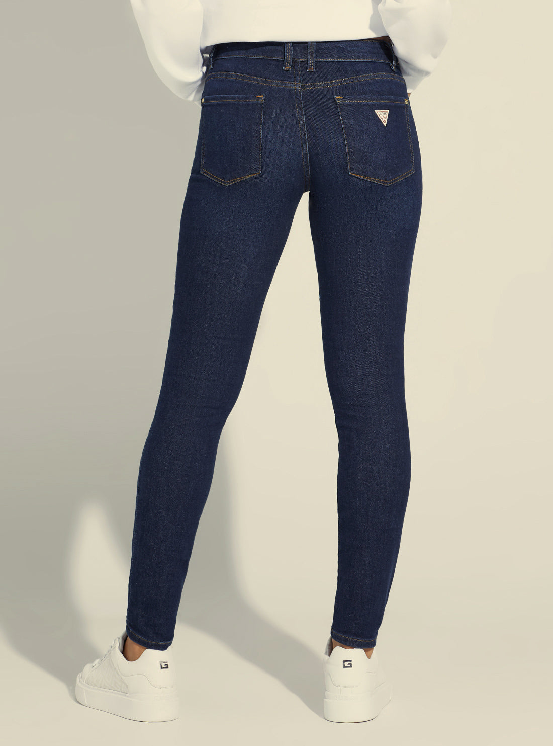 Annette Mid-Rise Skinny Denim Jeans in Dark Wash