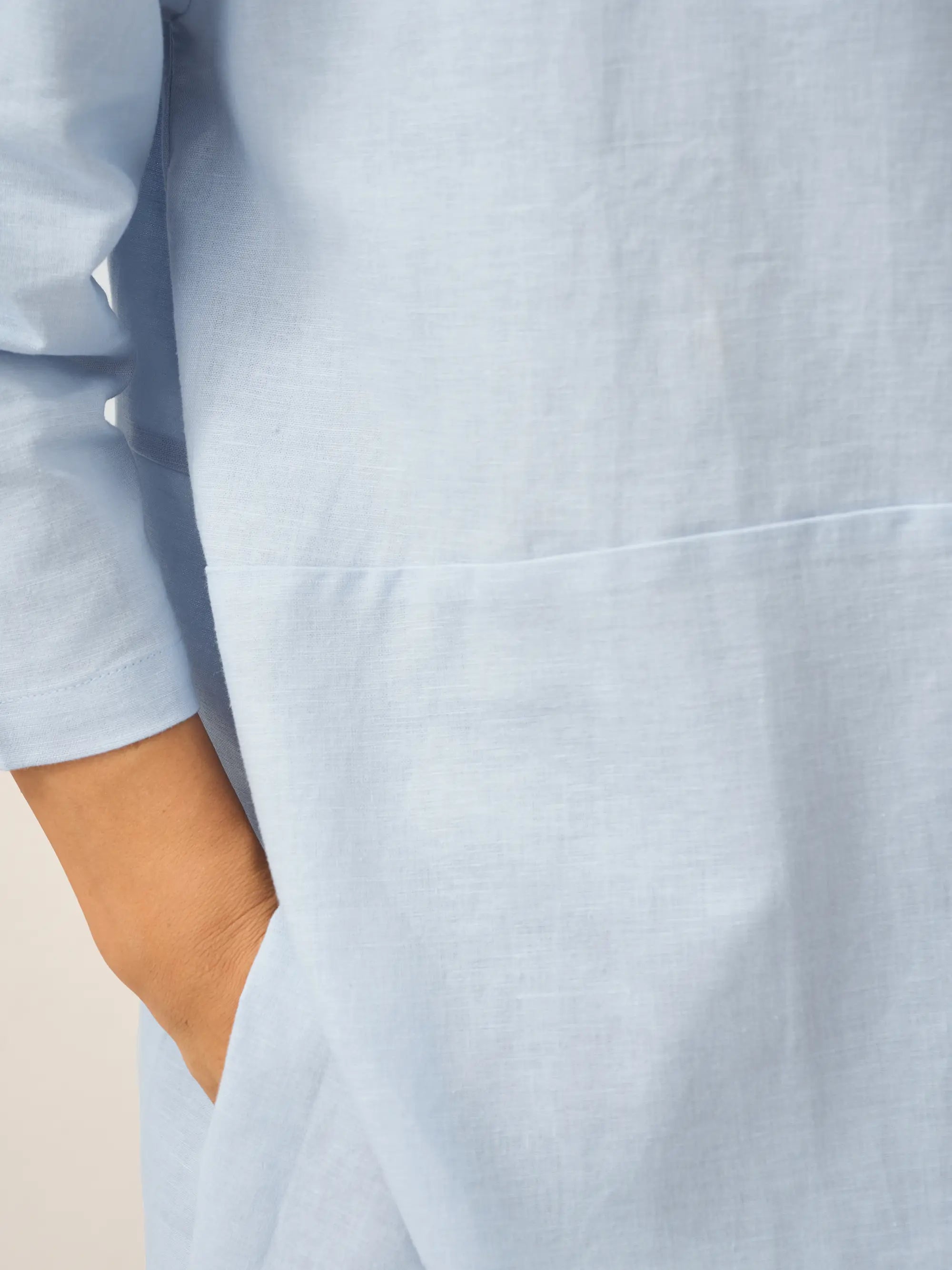 Linen White Boat Neck Oversized Top AVA