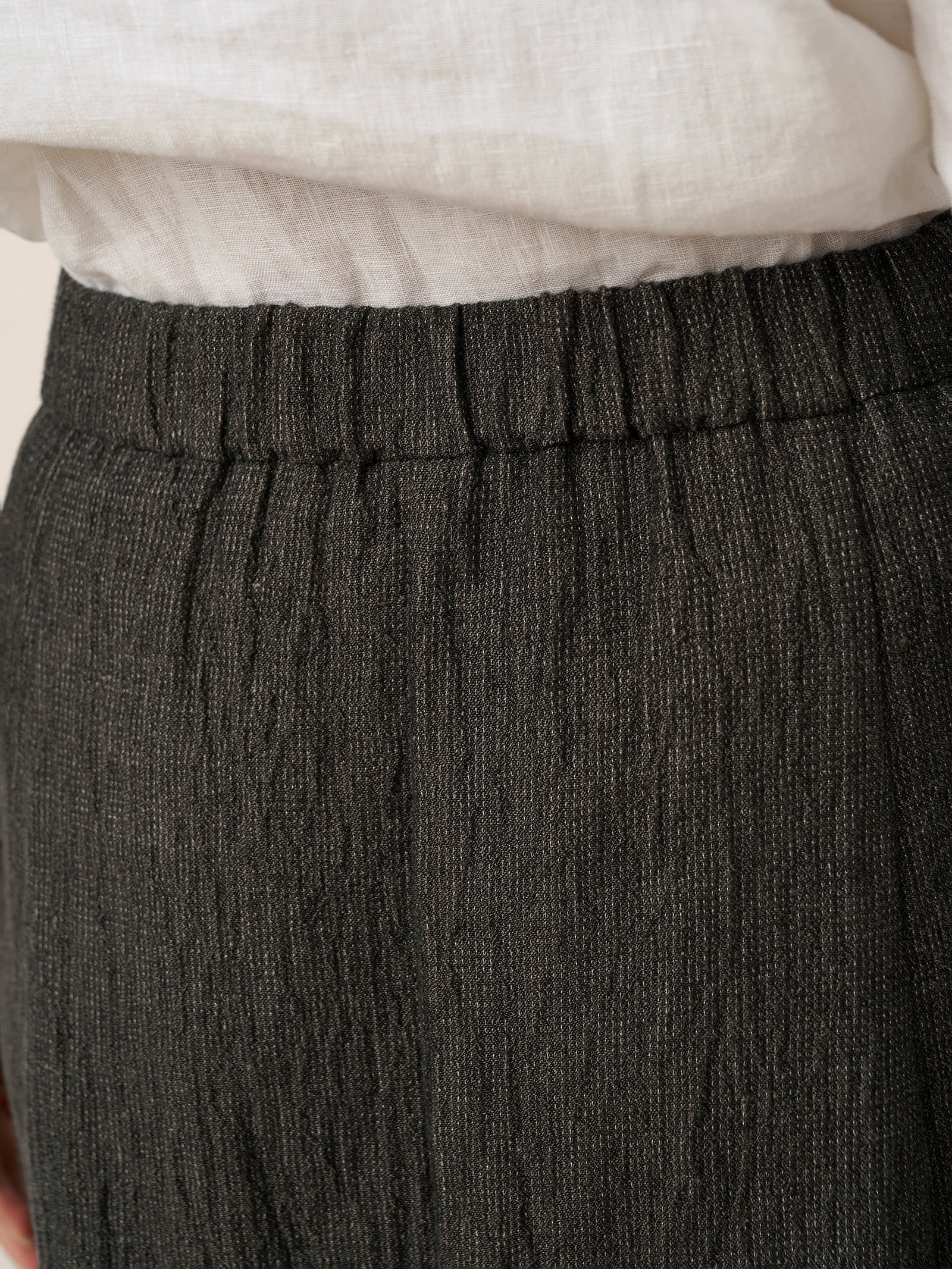 Linen Cocoon-Shaped Elastic Waist Skirt RHIANNON