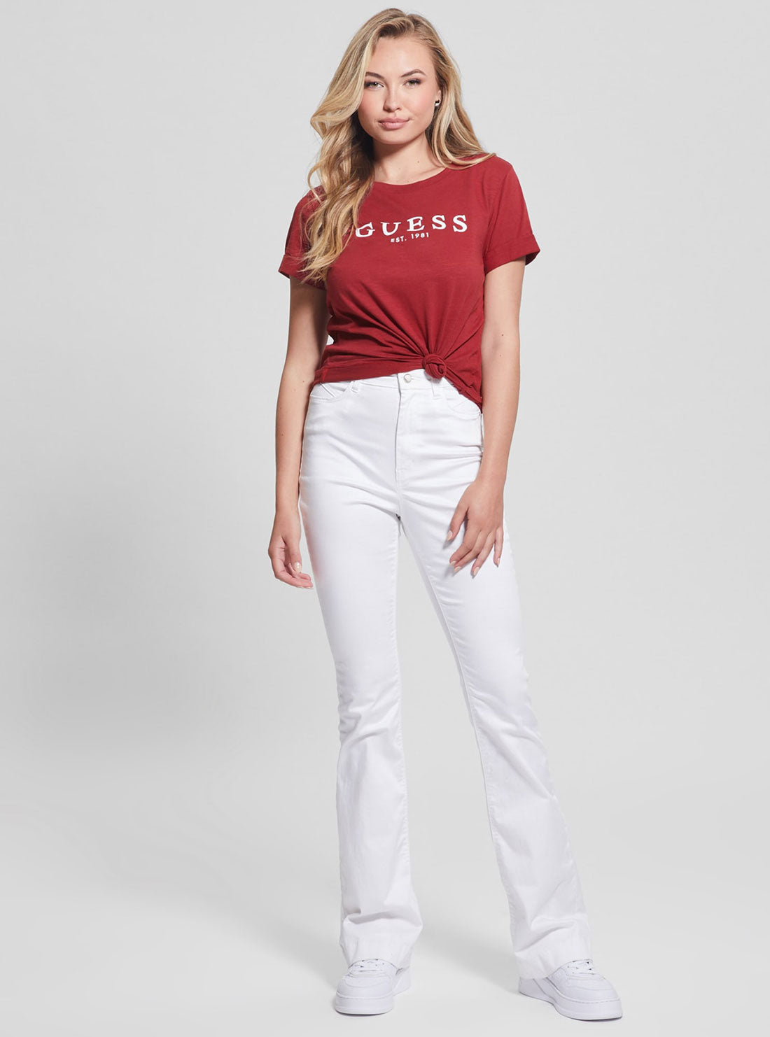 Eco Red 1981 Roll Cuff Logo T-Shirt