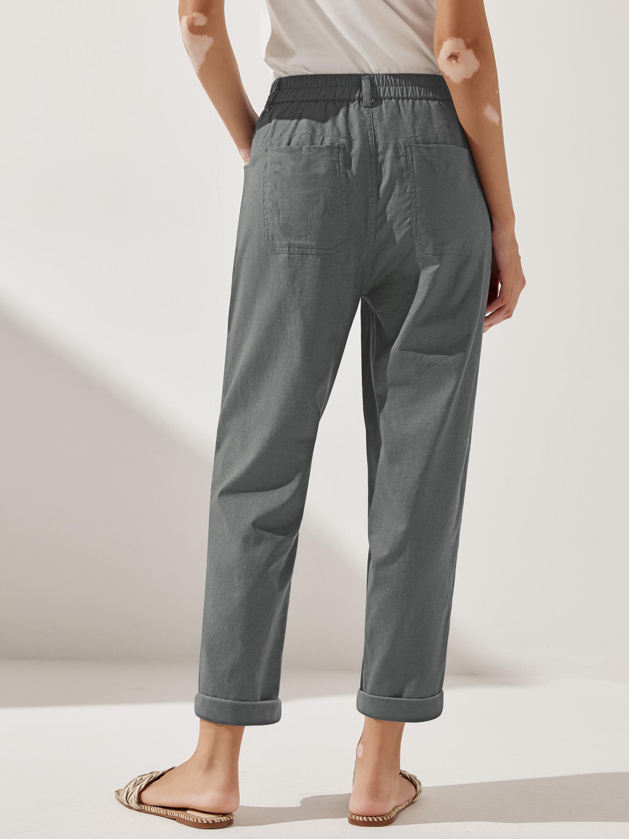 Linen Simple Button Fly Trousers HEIDI
