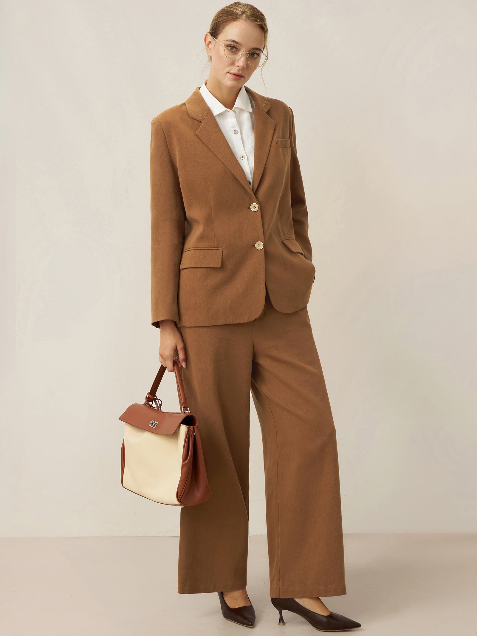 Tencel Linen Drawstring Straight Leg Pants RACHEL