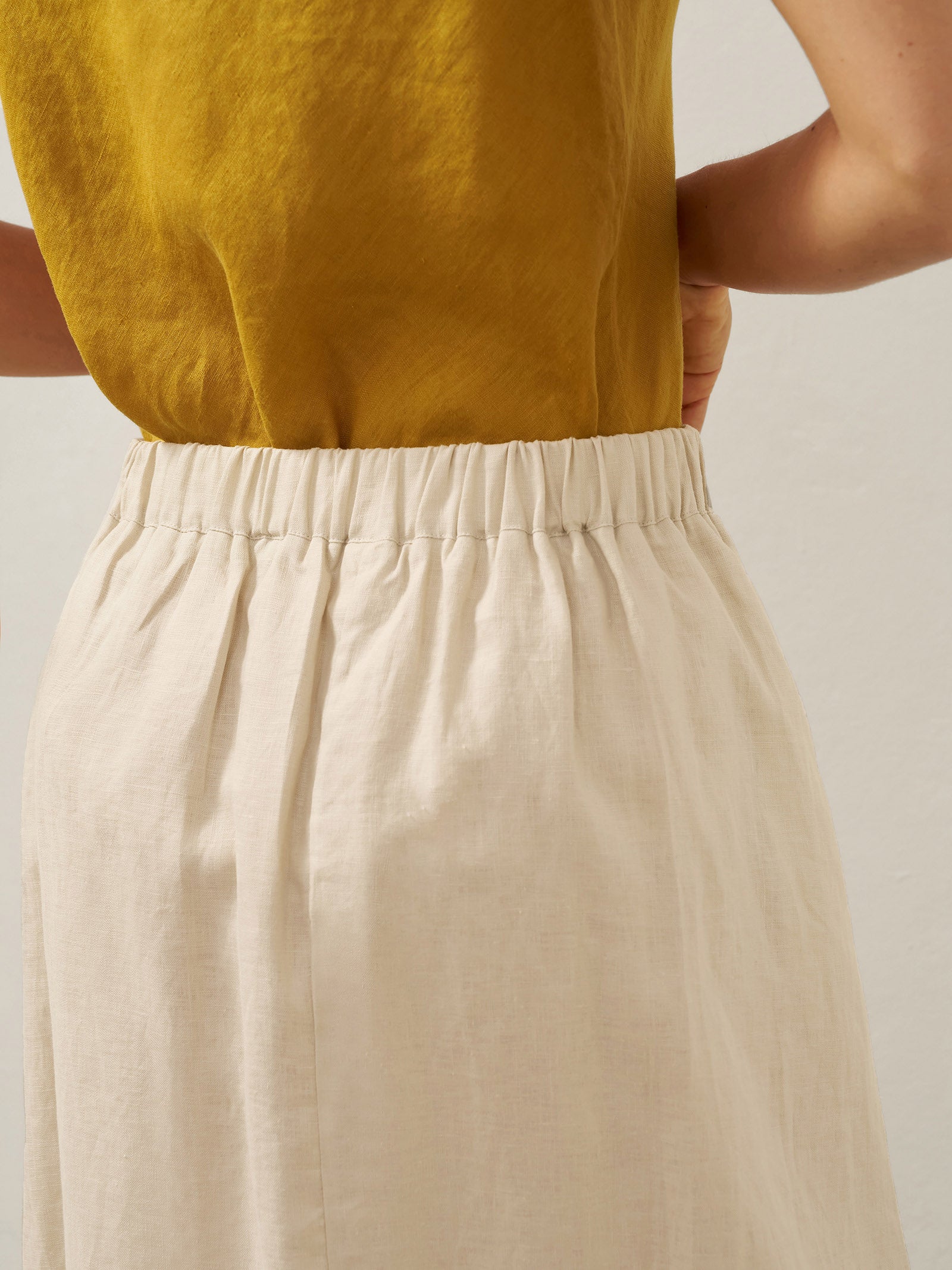 100% Linen Angled Closure Wrap Skirt FRESSA