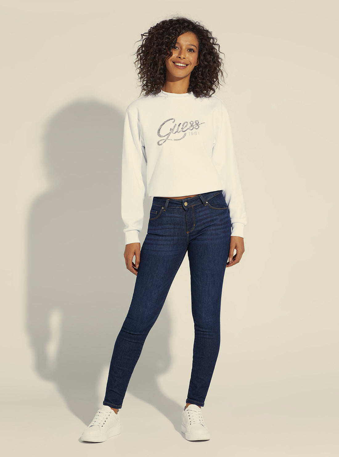 Annette Mid-Rise Skinny Denim Jeans in Dark Wash