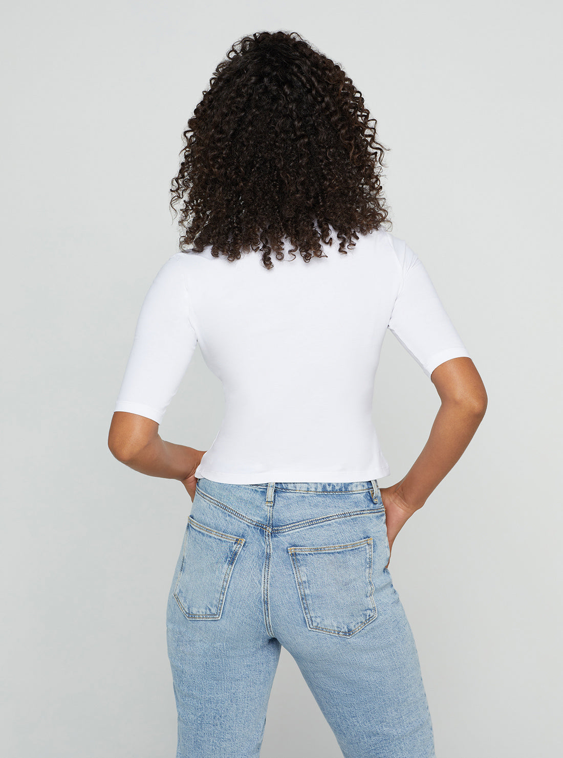 White Golden Rabbit Cropped Logo T-Shirt