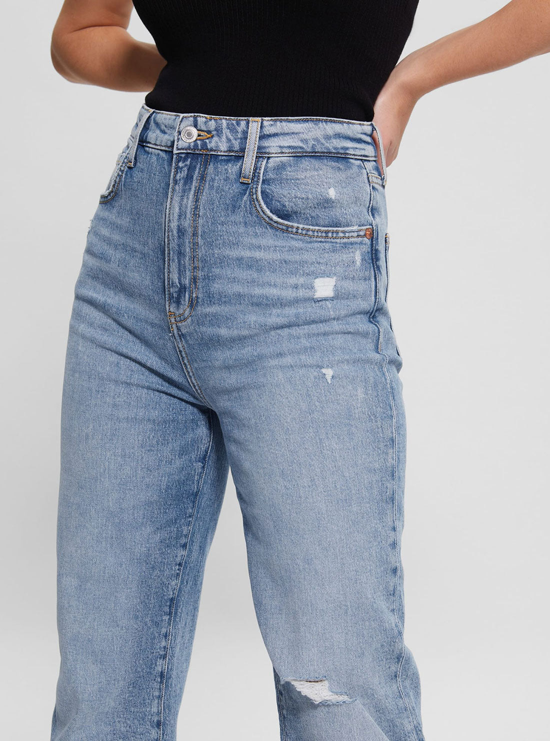 Eco High-Rise Melrose Wide Leg Denim Jeans In Target Blue Wash