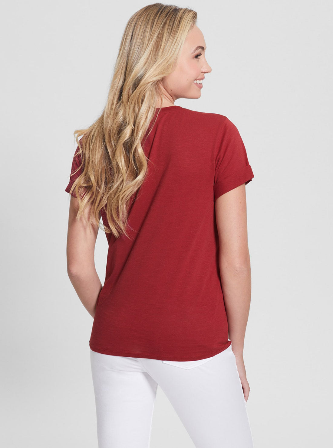 Eco Red 1981 Roll Cuff Logo T-Shirt