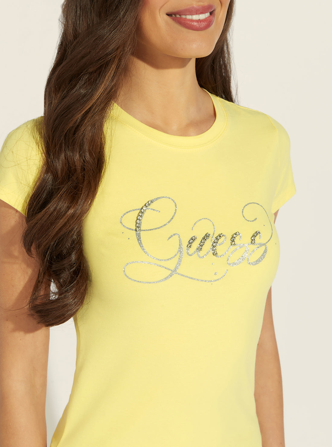 Eco Yellow Glitzy Logo T-Shirt