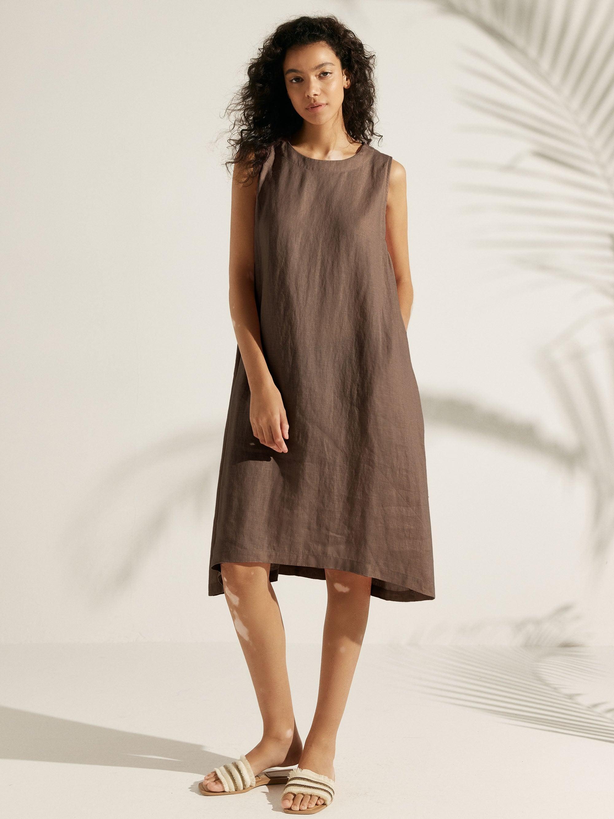 100% Linen Lightweight Sleeveless Dress SIENNA