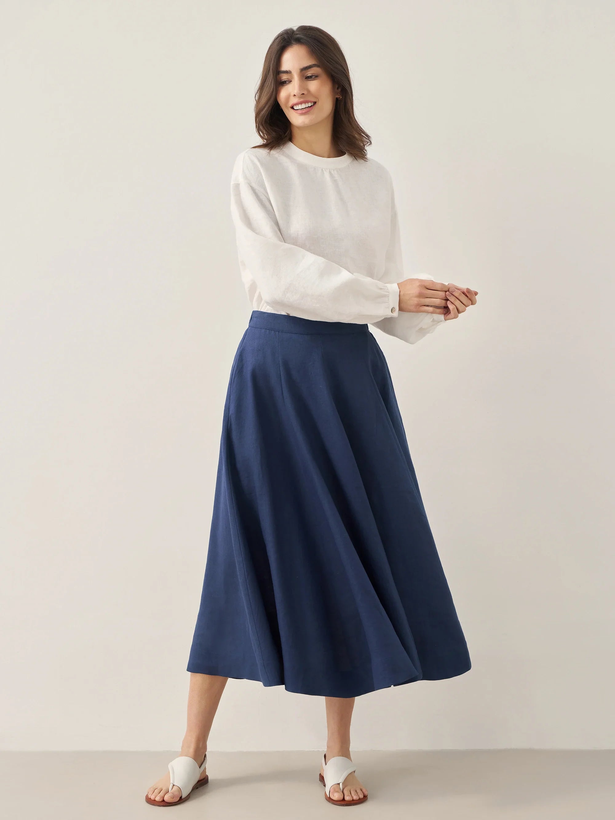 100% Linen A-Line Skirt JEMMA