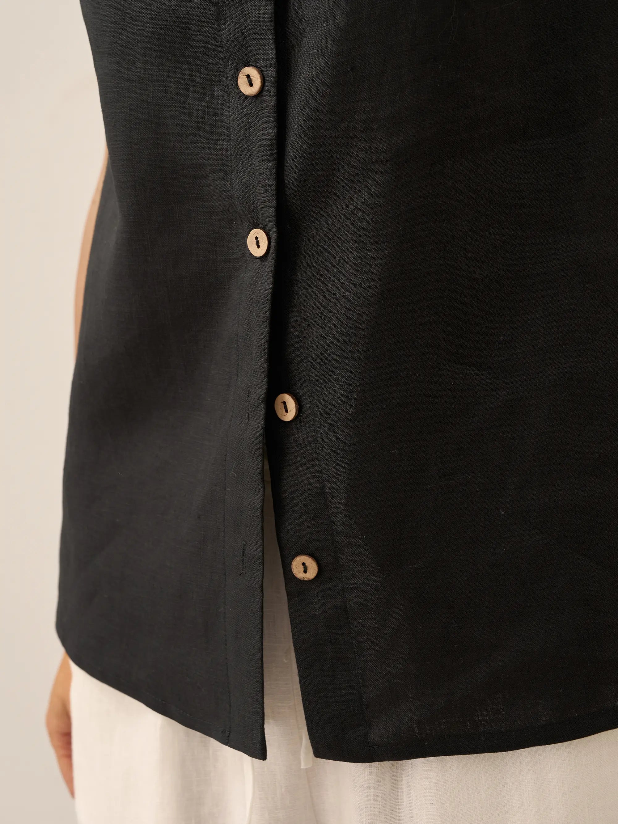 100% Linen Buttons Down Tank Top ERIN