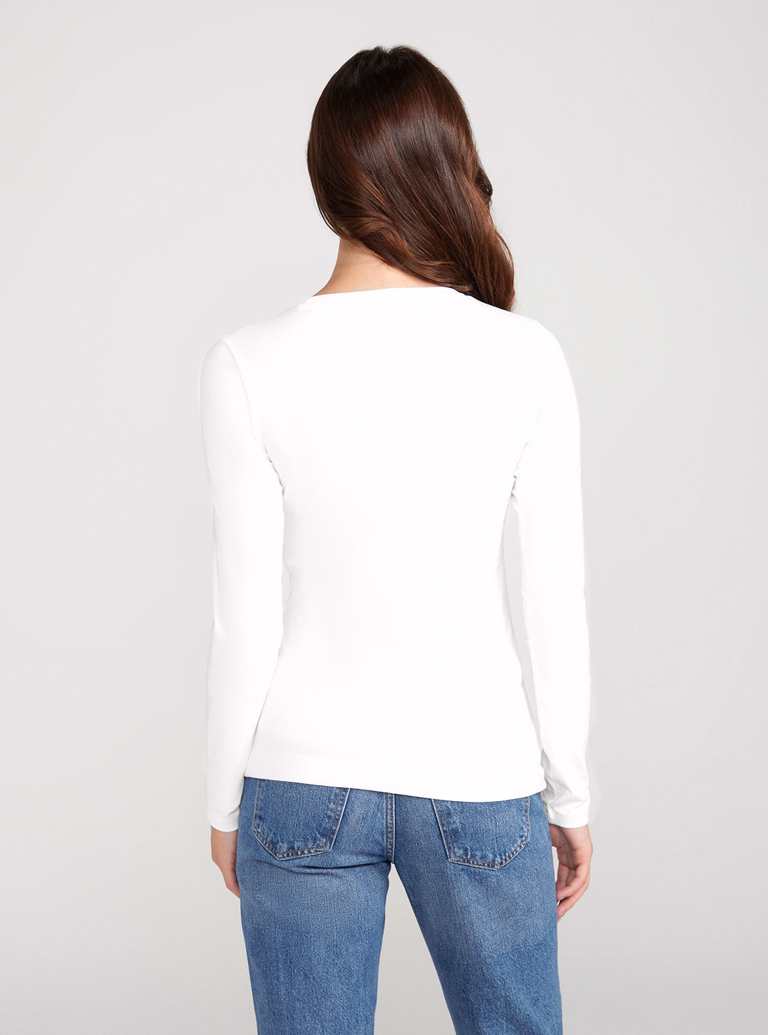 White Long Sleeve Triangle Flower T-Shirt