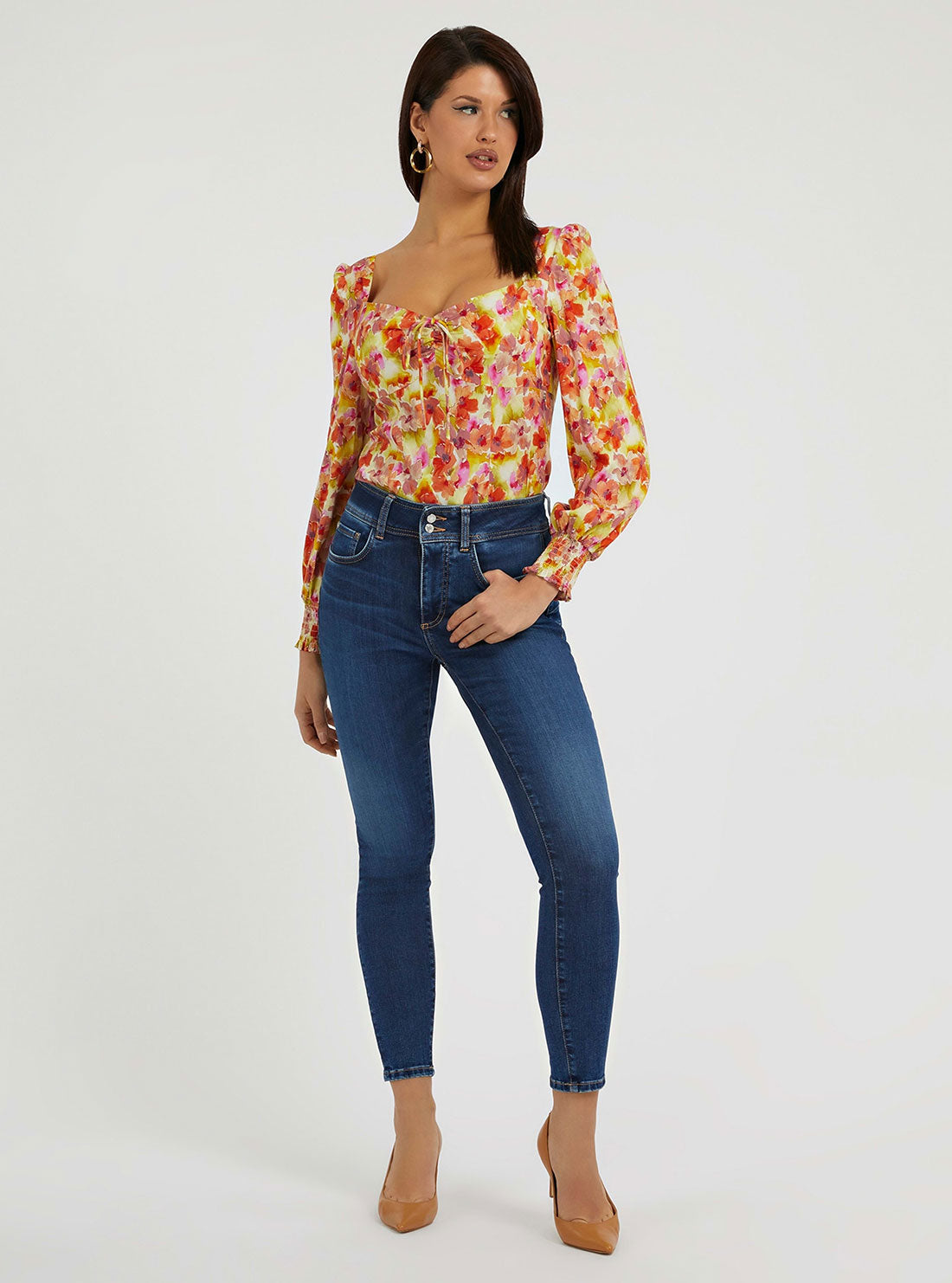 Eco High-Rise Shape Up Denim Jeans In Grounds Wash