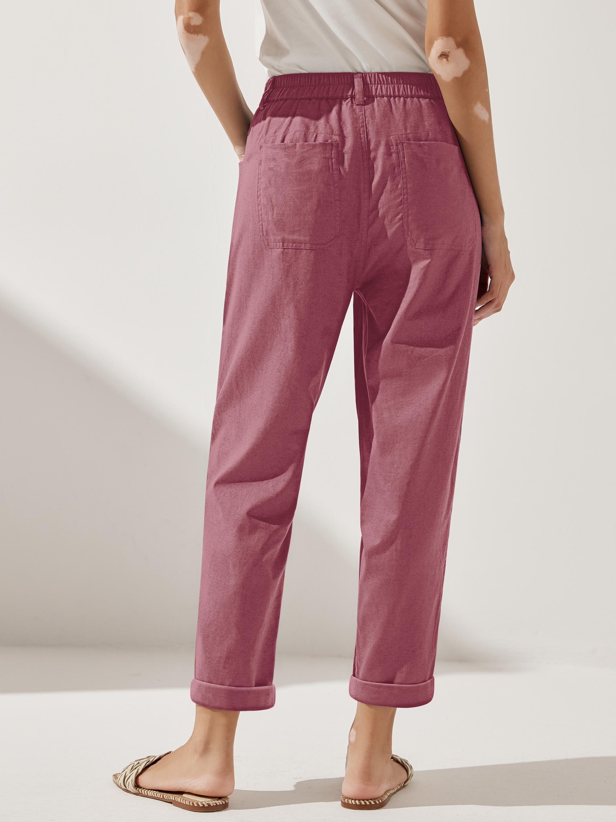 Linen Simple Button Fly Trousers HEIDI