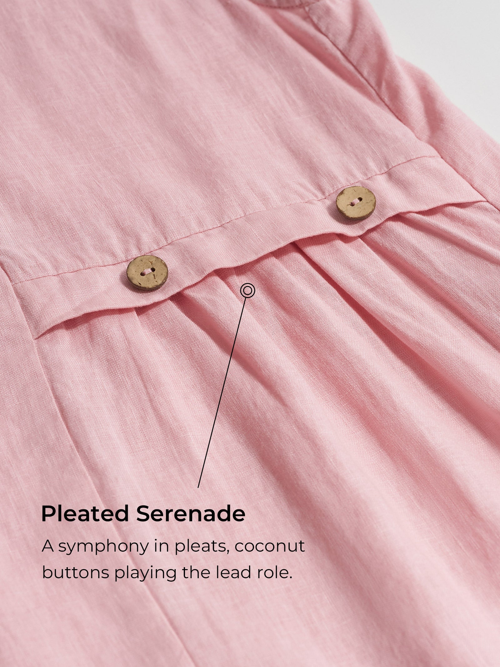 100% Linen Sleeveless Accordion Pleat Midi Dress TINA