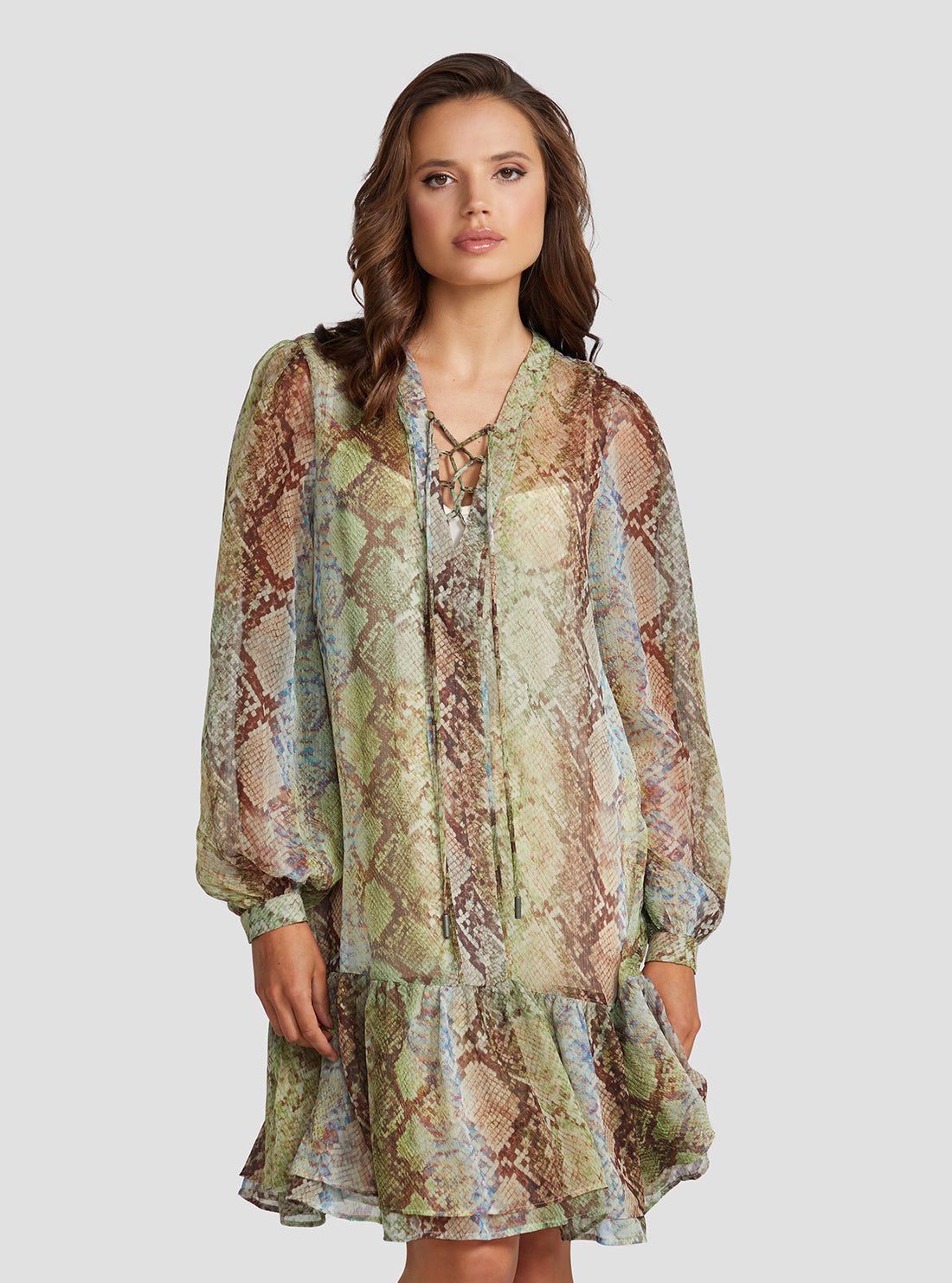 Eco Glam Snake Print Alva Midi Dress