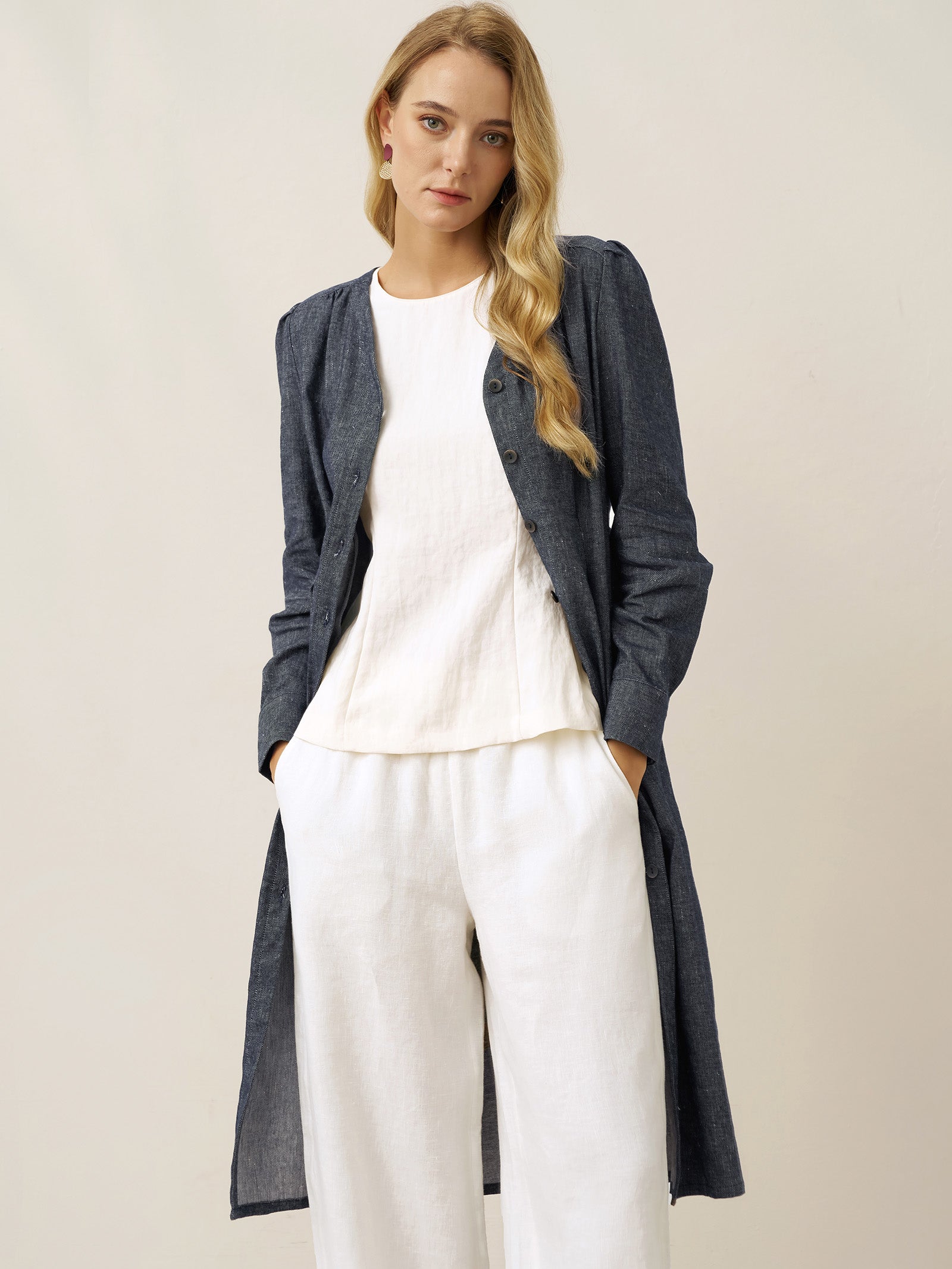 Linen Denim Texture Jacket Dress HANNAH