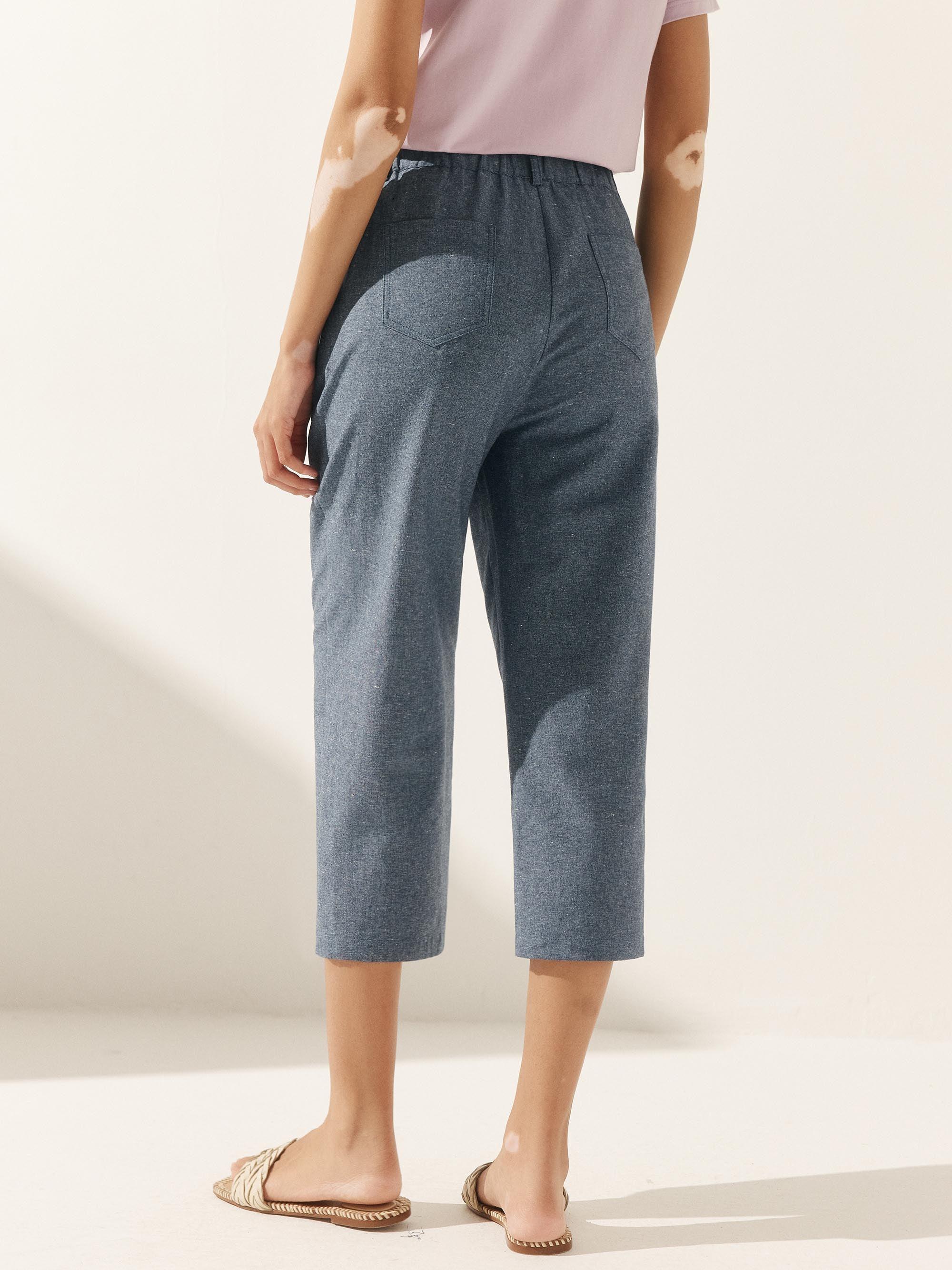 Linen Easy Elastic Waist Pants