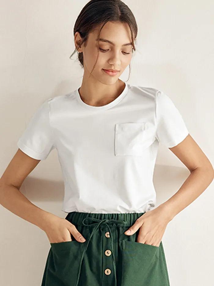 Stretch-Knit Bamboo Classic Basic Tee BELLE