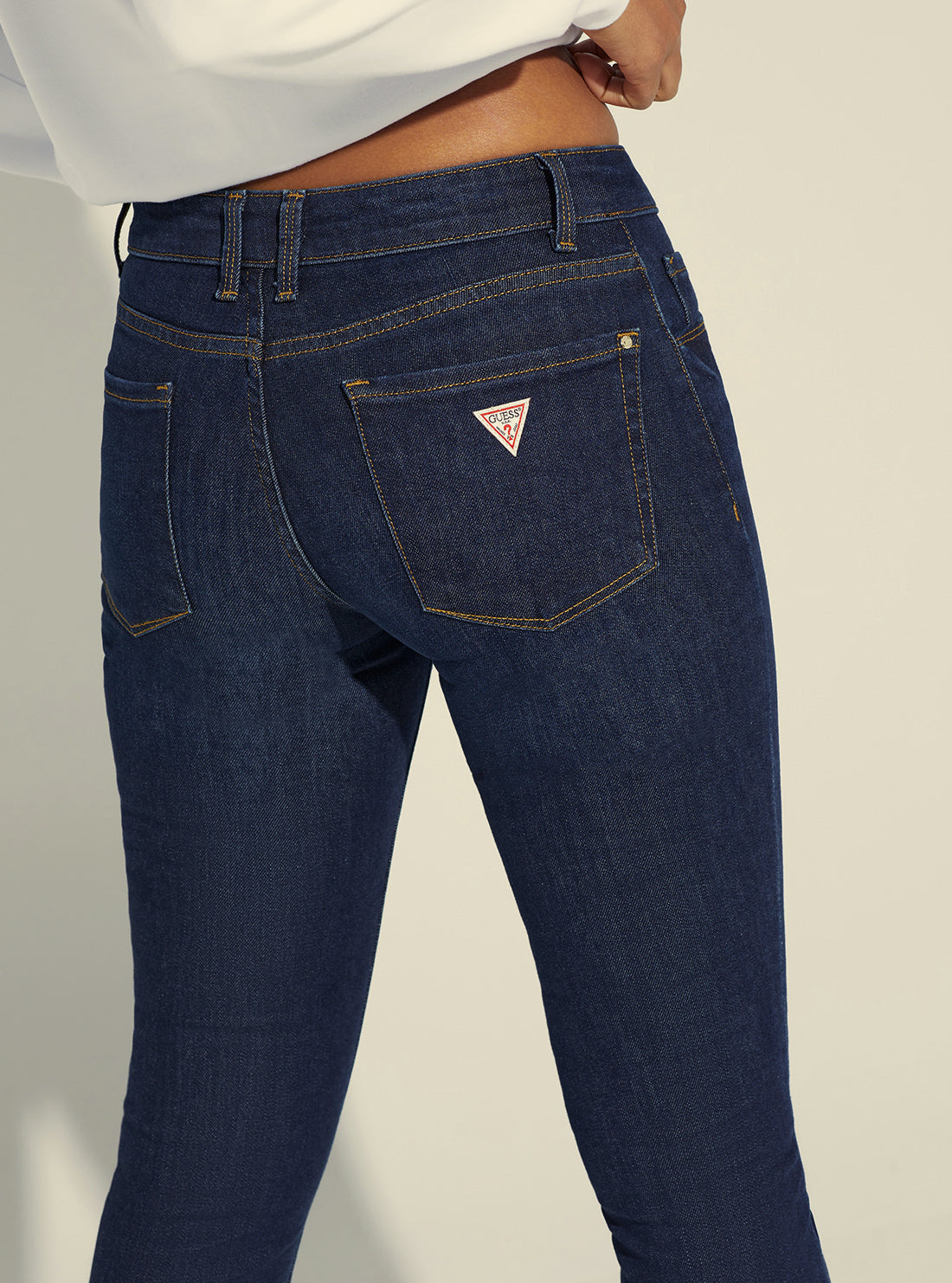 Annette Mid-Rise Skinny Denim Jeans in Dark Wash