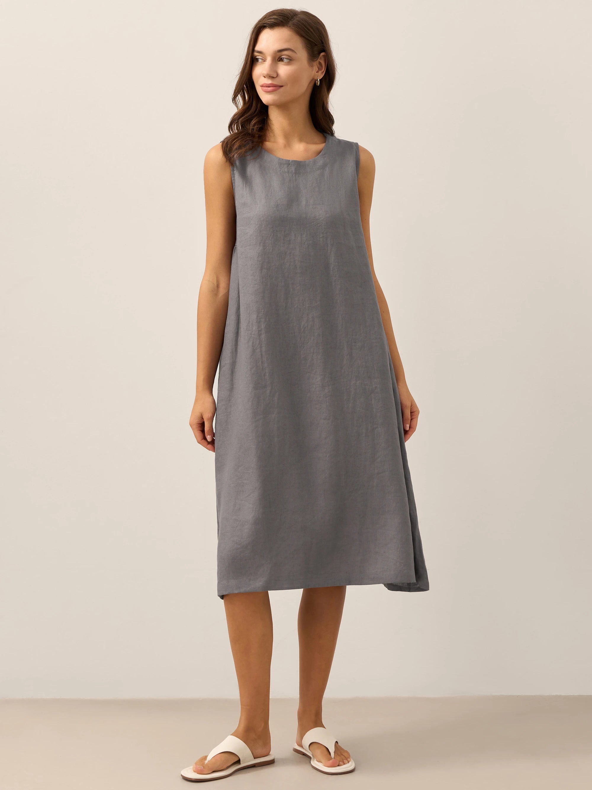 100% Linen Lightweight Sleeveless Dress SIENNA