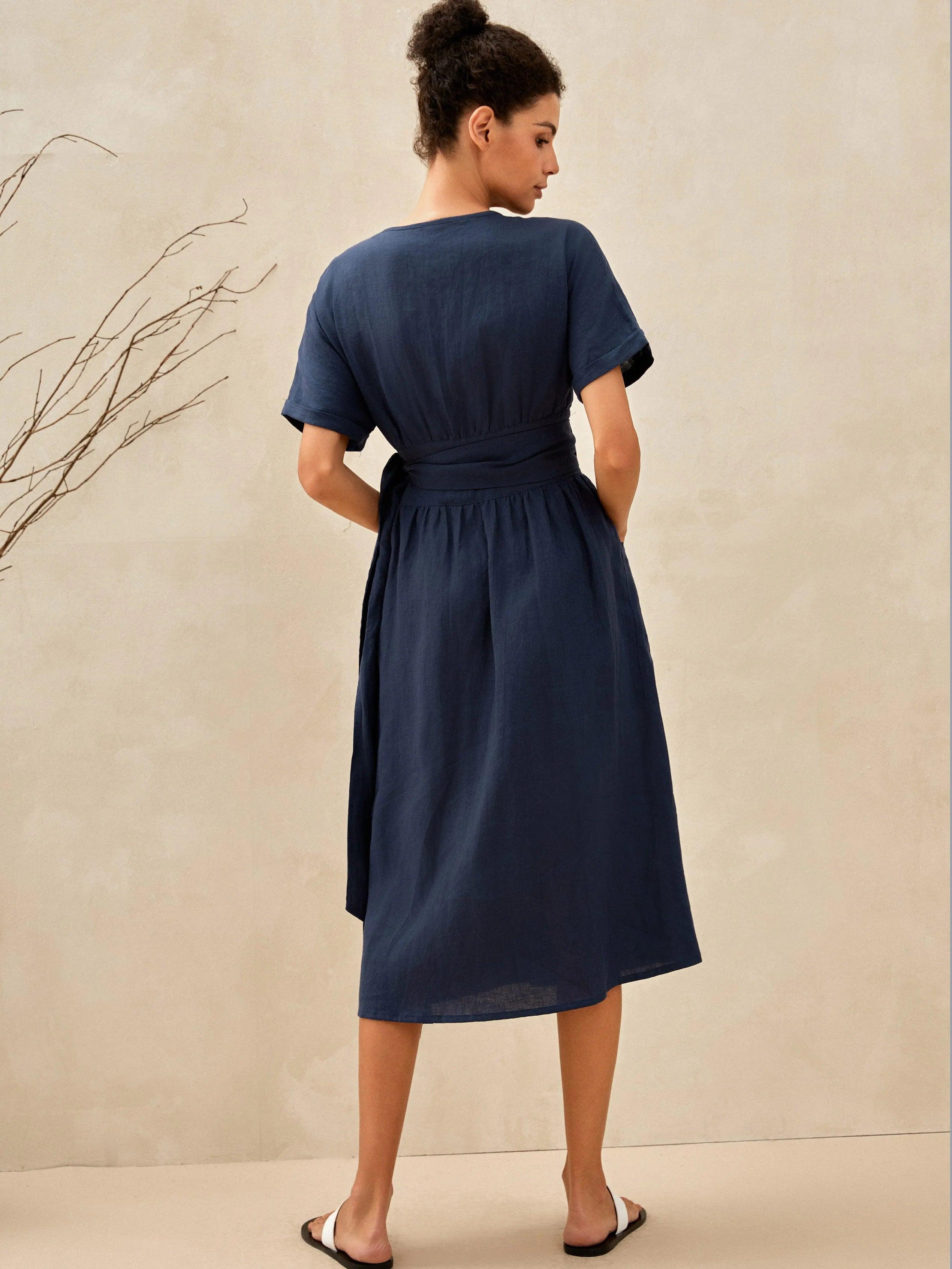 100% Linen Kimono Dress CELESTE