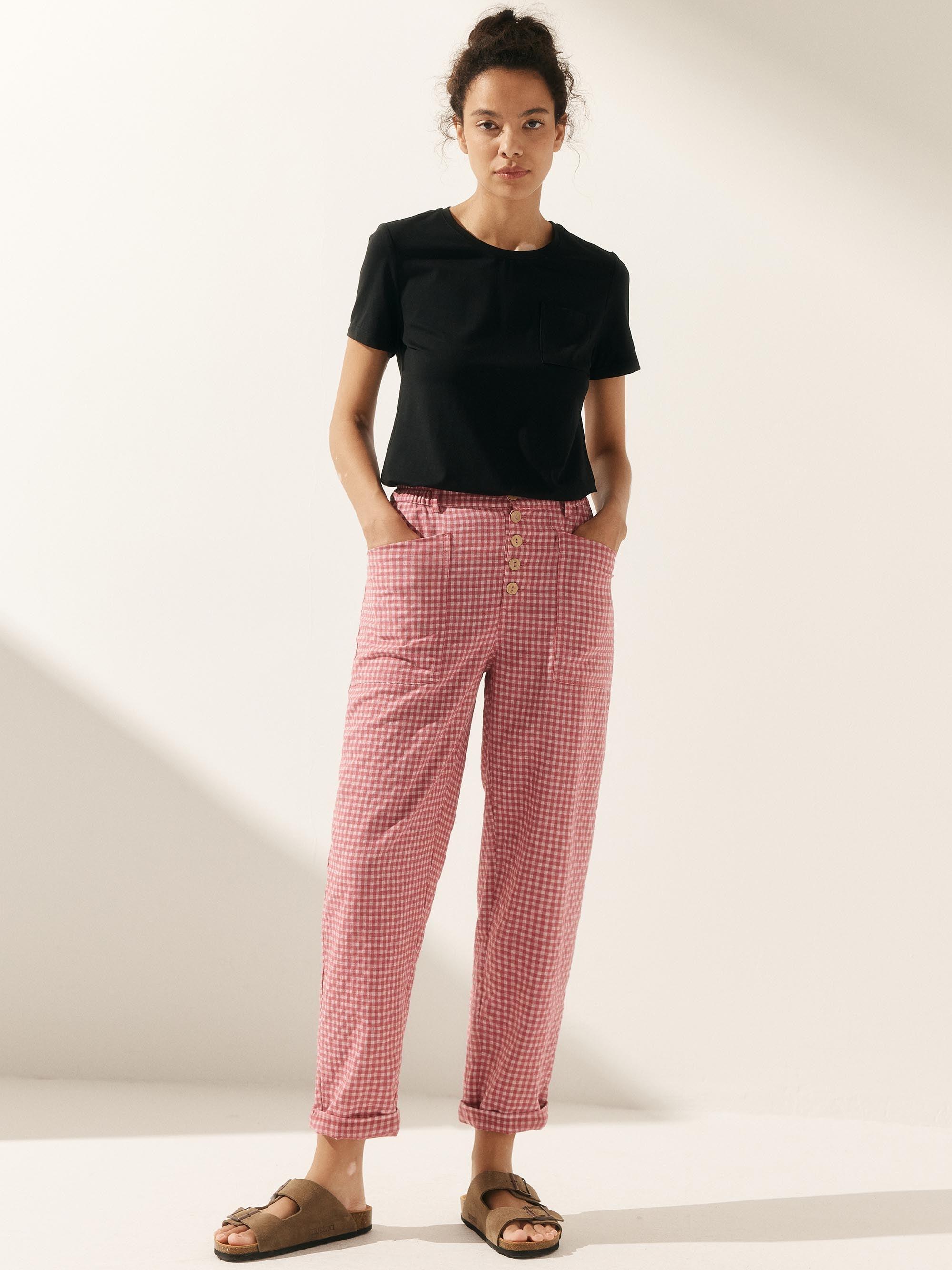 Linen Simple Button Fly Trousers HEIDI