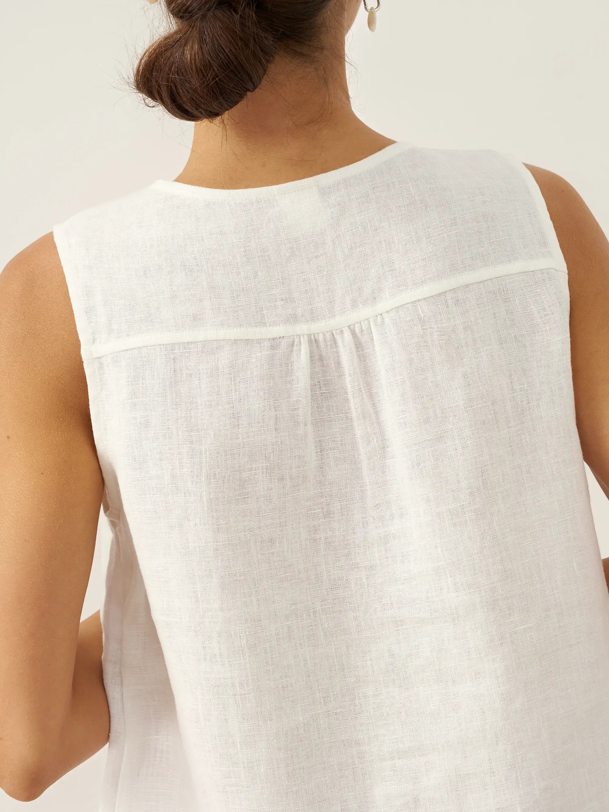 100% Linen V-Neck Sleeveless Tank Top NICOLE