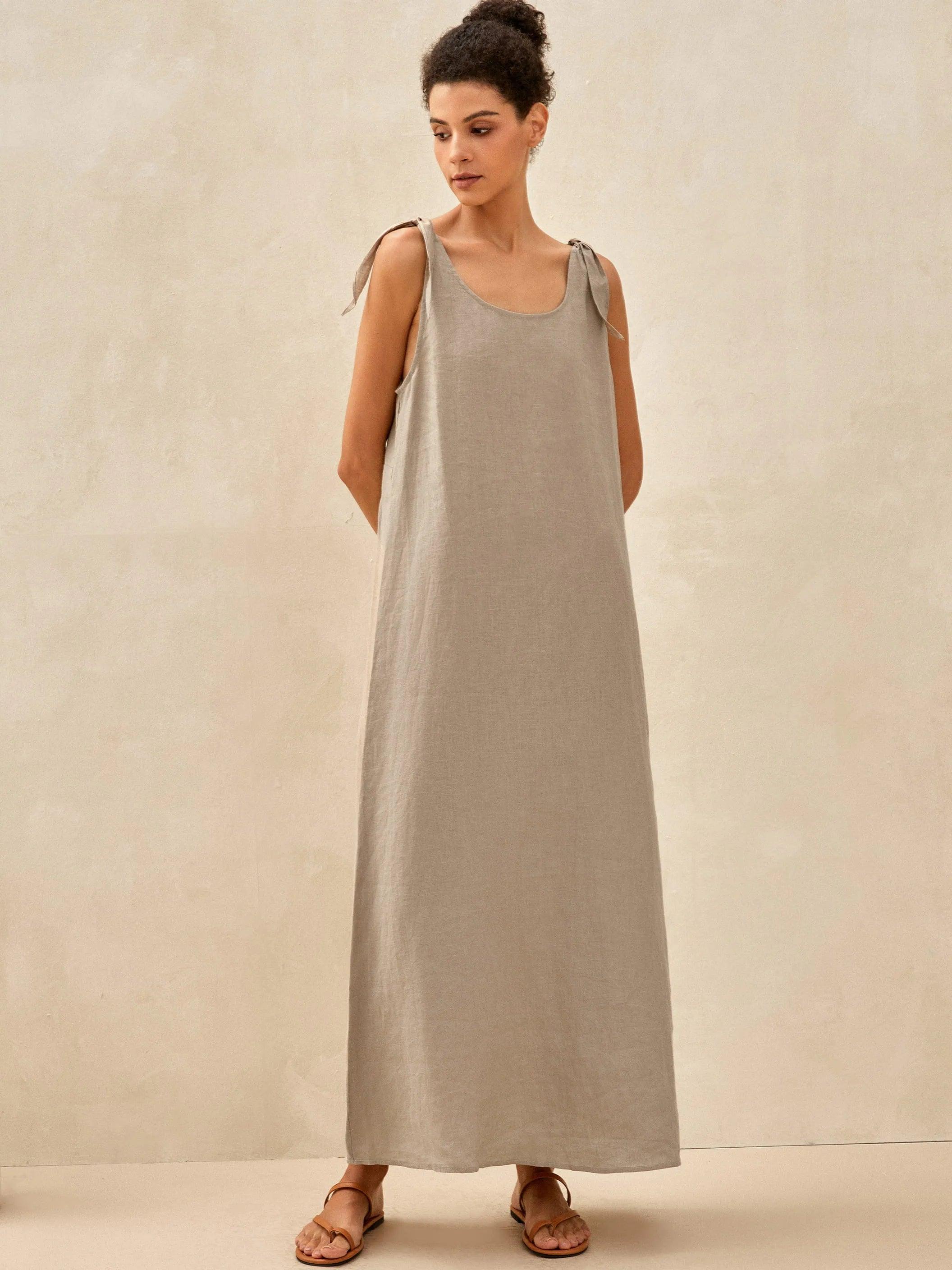 100% Linen Camisole Dress QEARL