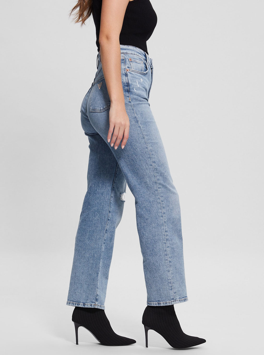 Eco High-Rise Melrose Wide Leg Denim Jeans In Target Blue Wash