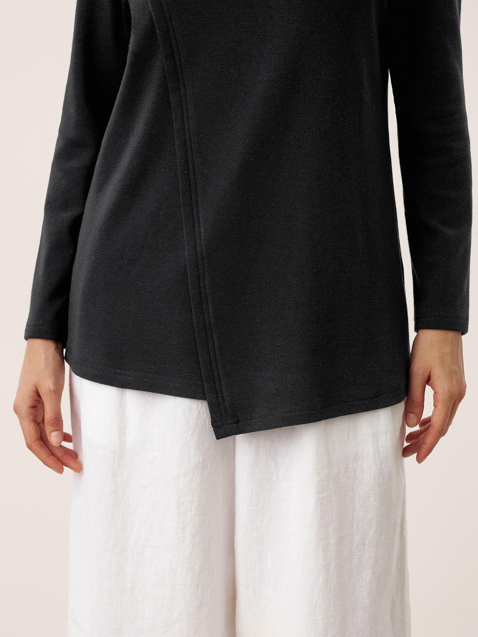 Mock Neck Buttoned Stretch Top ZARIA