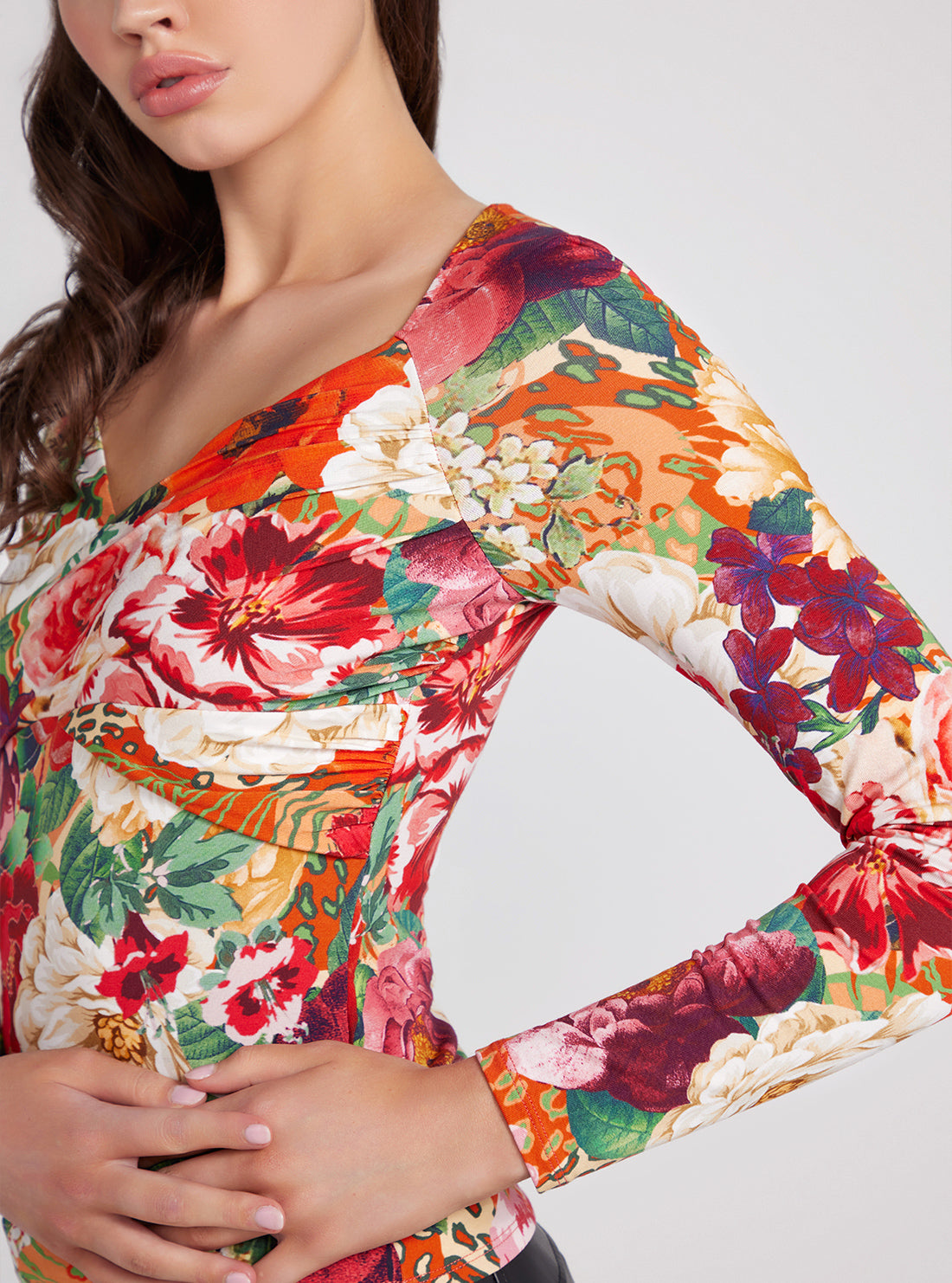 Floral Print Dianna Long Sleeve Top