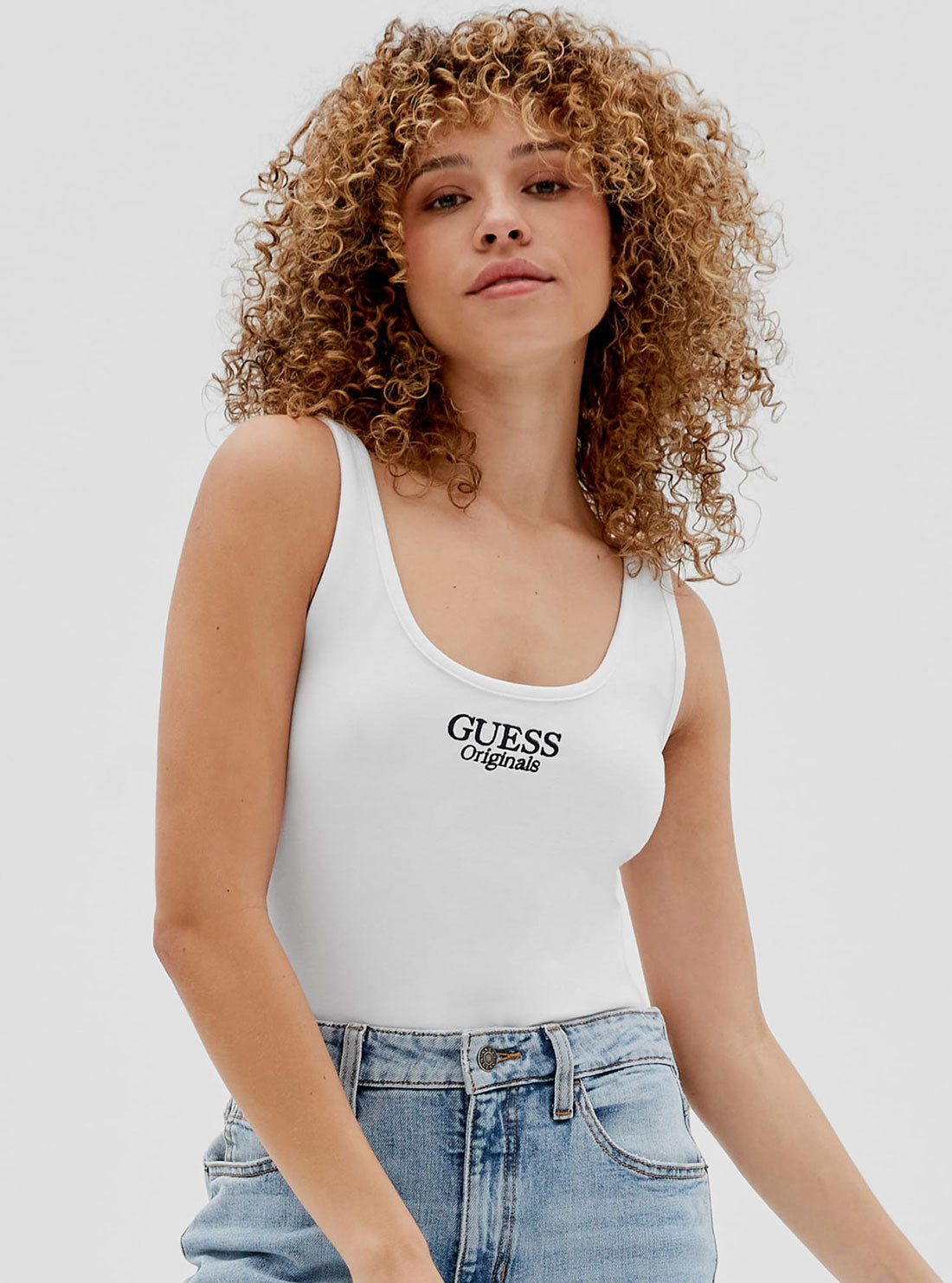 Guess Originals White Brea Bodysuit Top