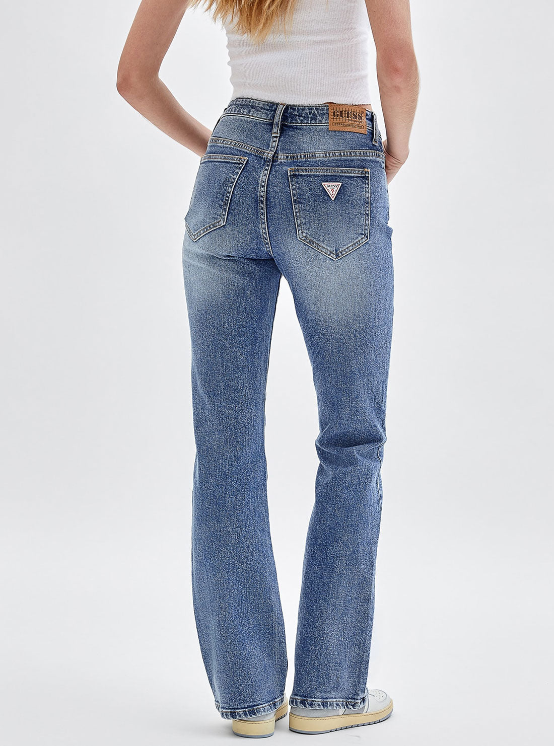 Guess Originals High-Rise Bootcut Denim Jeans In Pluto Wash