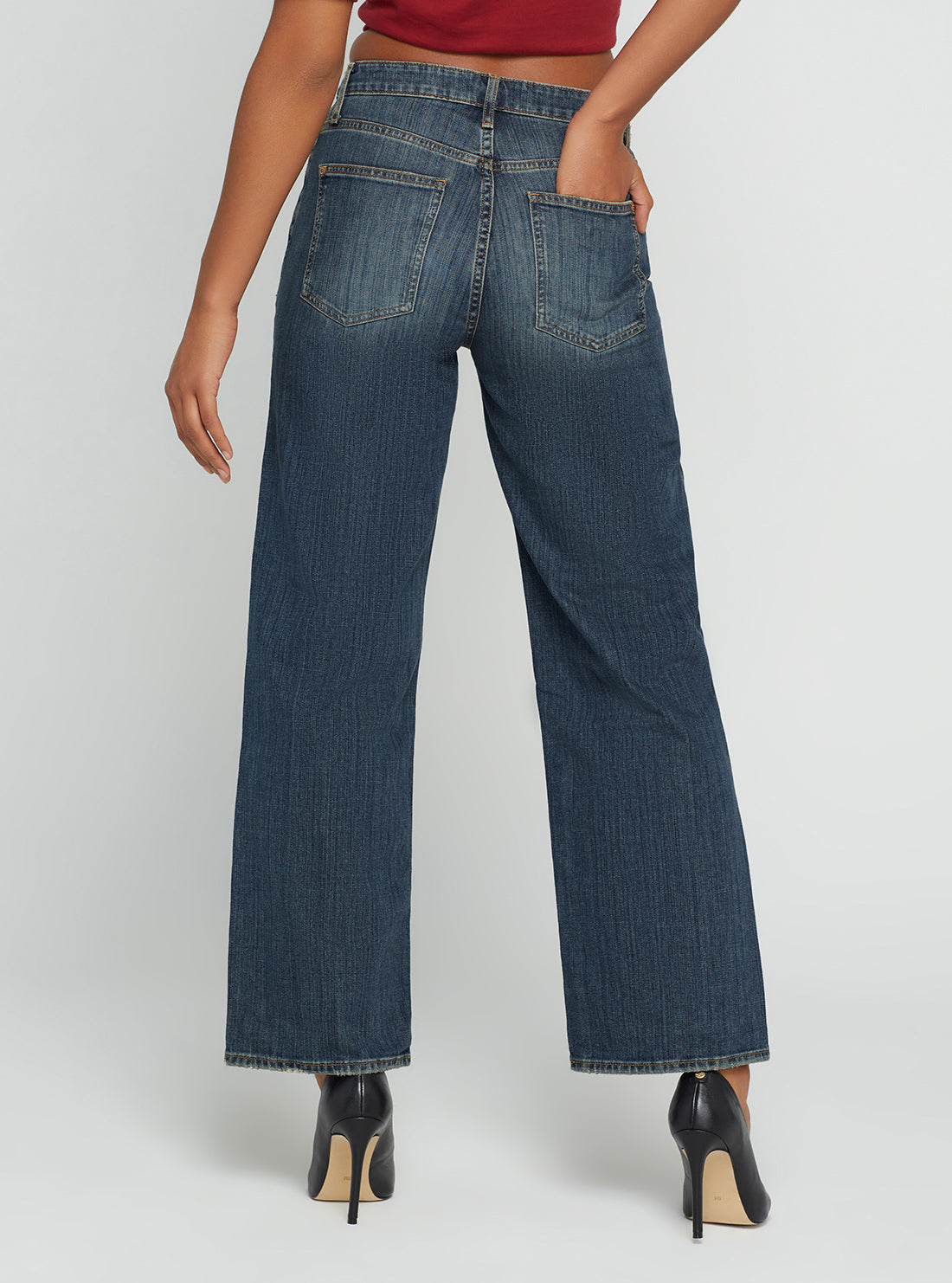 Eco High-Rise 90s Boyfriend Denim Jeans In Waterton Blue Wash
