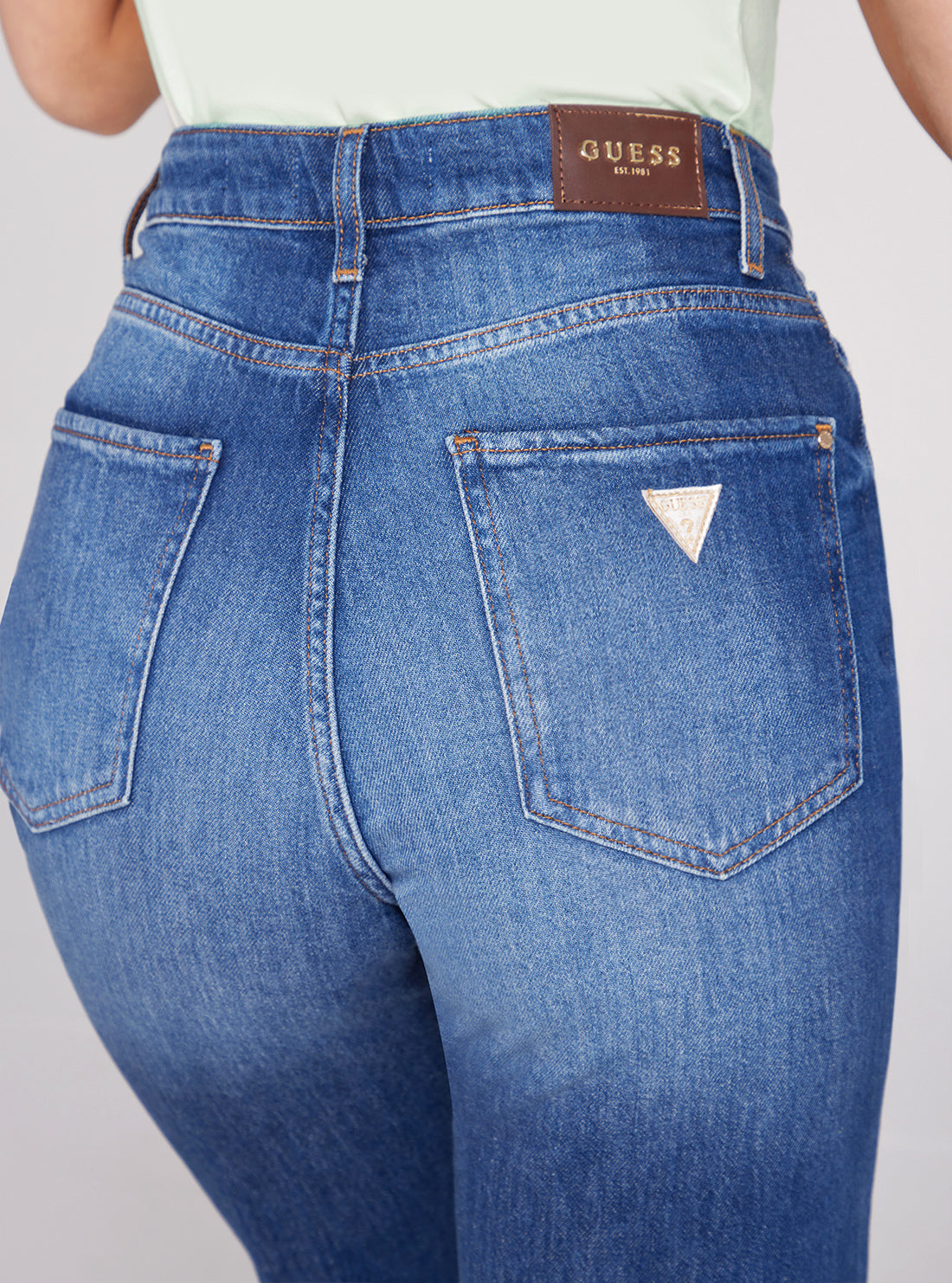 High-Rise Ankle Wide Leg Denim Jeans In Feel Free Wash